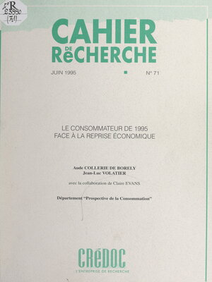 cover image of Le consommateur de 1995 face à la reprise économique